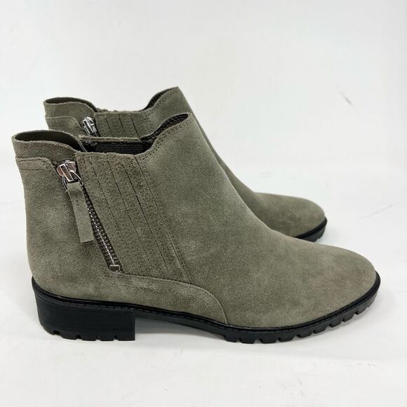 Marc Fisher Vortex Ankle Suede Boots Women's 8 Gray Almond Toe Side Zip - Picture 1 of 10